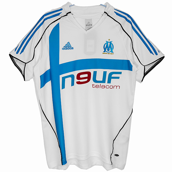 Olympique de Marseille home retro jersey soccer uniform men's first football tops shirt 2005-2006